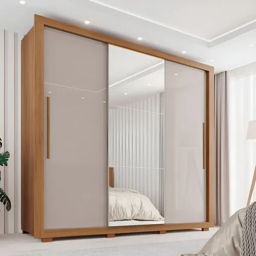 Guarda-roupa Casal Com Espelho 3 Portas 4 Gavetas Sallêto Móveis ...