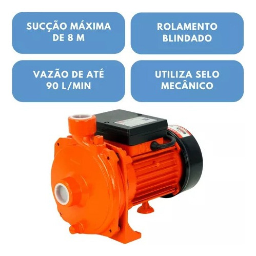 Bomba D'água Centrífuga Bc500 1/2 Hp Com Chave De Voltagem