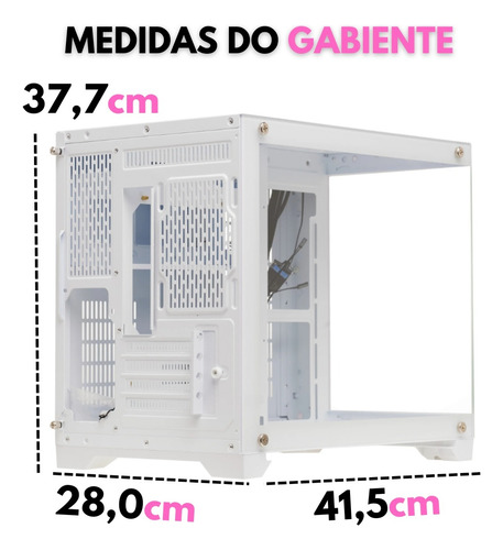 Gabinete Aquário Gamer Rgb Vidro Temperado Com 4 Coolers Rgb
