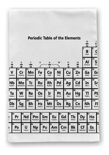 Tabla Periódica De Elementos Science Geek Nerdy Dish Toalla