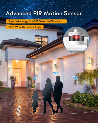 Lámpara De Exterior Con Sensor De Movimiento Led Impermeable