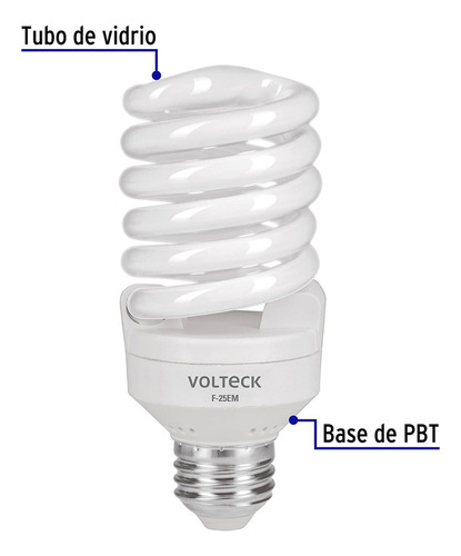 Lámpara Espiral Mini T2 25 W Luz De Día En Blíster, Volteck