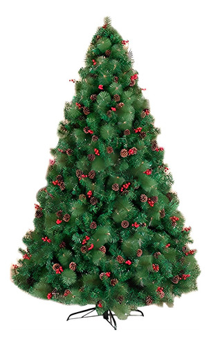Árbol De Navidad Con Cerezas Y Piñas Zg 180cm Alto Coposo