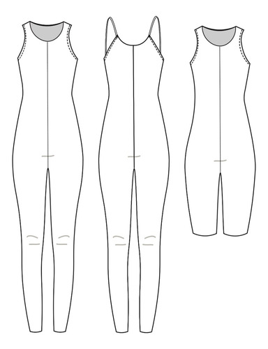 Molde Patrón Imprimible Catsuit Largo Y Corto Pdf A4 Plotter