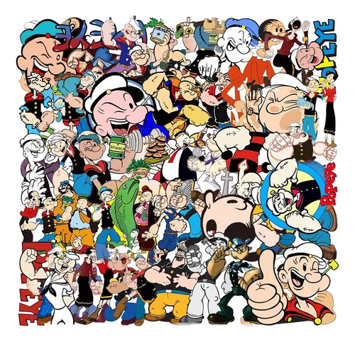 Pack 50 Stickers Pegatinas Popeye Clásicos Notebook Regalo