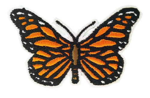 Parche Bordado De Mariposa Monarca Adherible