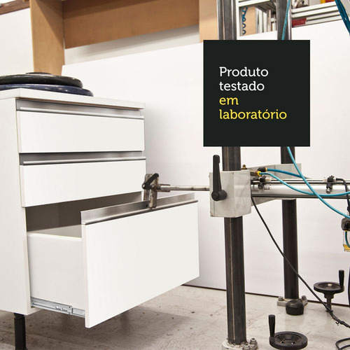 Kit Madesa Topazio 60cm 2 Portas Com Armário Aéreo E Balcão Cor Branco