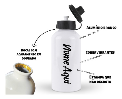 Garrafa Água Squeeze Alumínio Minions Pintura 500ml