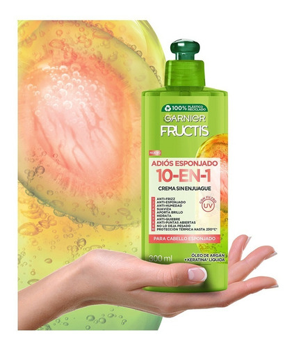 Crema Para Peinar 10 En 1 Fructis Adiós Esponjado 300 Ml