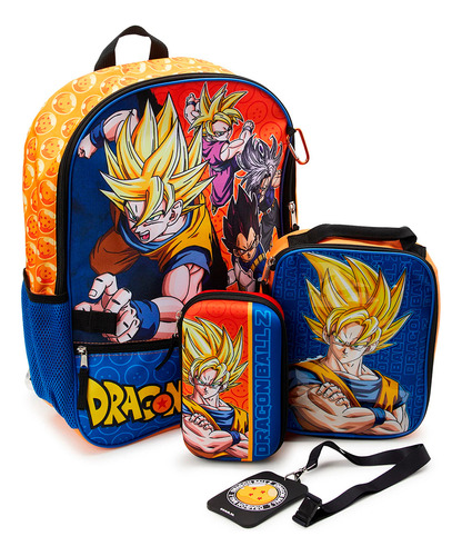 Morral Escolar Dragon Ball Z Con Lonchera Y Cartuchera