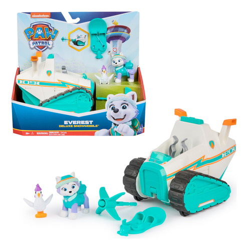Paw Patrol Perrita Everest Deluxe Snowmovile Con Gallina Color Blanco