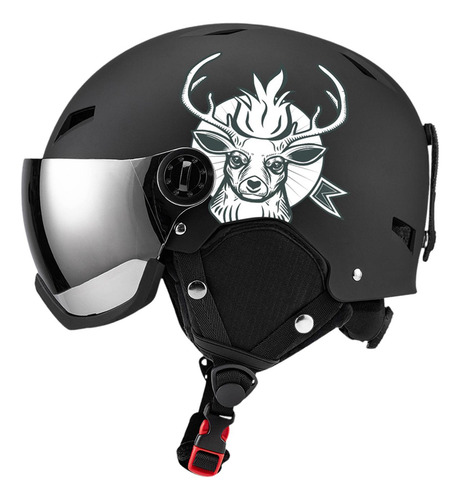 Casco De Snowboard Con Protección Para La Cabeza, Negro L