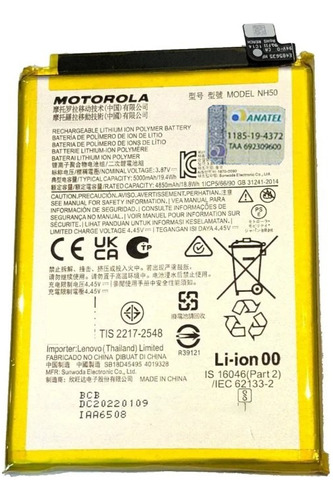 Flex Carga Bateira Nh50 Motorola Moto G22 Original