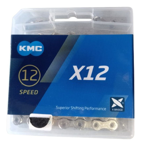 Cadenilla Kmc 12v Plateada X12 Compatible Shimano Y Sram