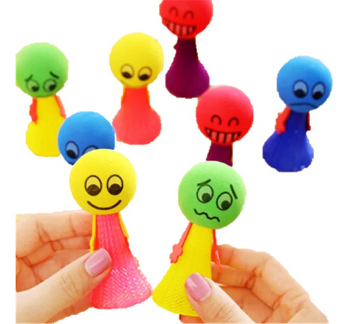 12 Muñecos Emoji Mini Brincolin Juguete Piñata Bolo Fiesta