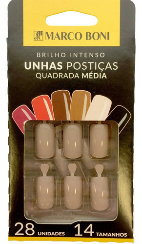 Unhas Postiças Quadradas Médias Manicure -  Marco Boni