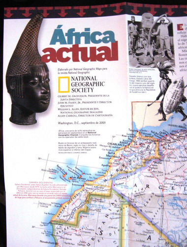 Mapa Nat Geo Africa Reinos Naturales Caza Mayor Con Revista 