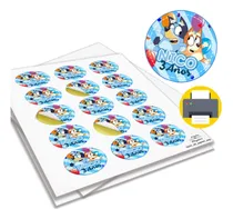 Comprar Kit Imprimible Sticker Circulo Multiuso Tematica Azul