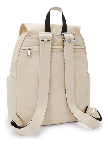 Kipling Mochila City Zip Tamaño Chica 100% Color Back to Beige Diseño de la tela Color Sólido
