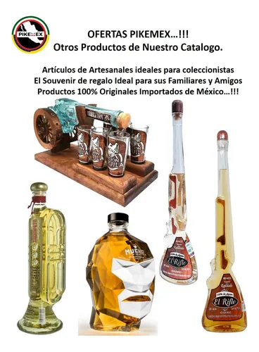 Artesanía Mexicana - Botella Calavera Mezcal 300 Ml- Pikemex