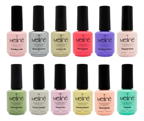 comprar Kit X12 Esmaltes Uña Meliné Gel On-off Color Semipermanente