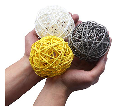 Stmk 9 Piezas 3 Pulgadas Bolas De Mimbre Decoraciones, Bolas