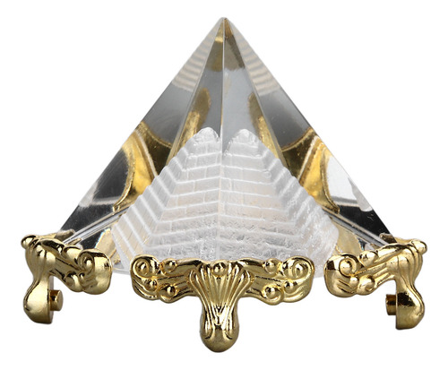 Pirámide Tallada En Cristal Para Meditación Con Prisma Piram