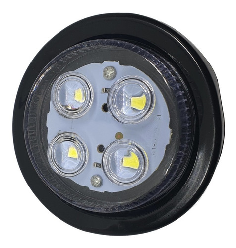 Foco 4 Led Blanca Base De Goma Camión Bus 24v Redondo