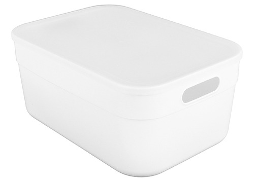 Miniso Caja De Plástico Con Tapa Blanca 35.6x25x15.8 Cm Color Blanco