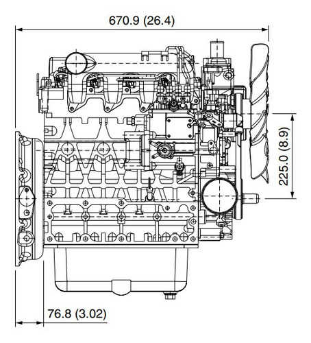 Motor Diesel Kubota V2403 49hp 2400cc 2.4l 4 Cilindros