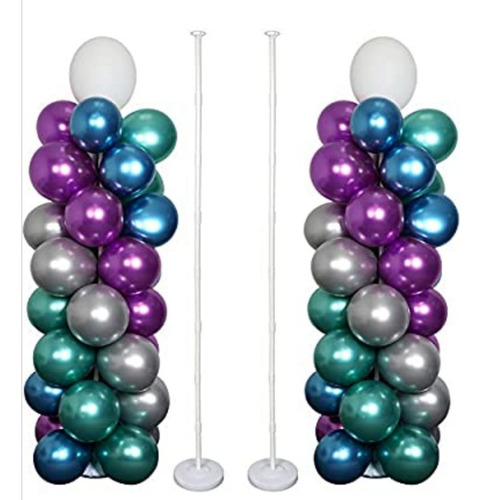 12 Columna Portátil C Base Para Decoración De Globos 1.5 Mt