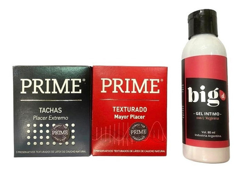 Combo Preservativos Prime   + Lubricante  L-arginina Big D