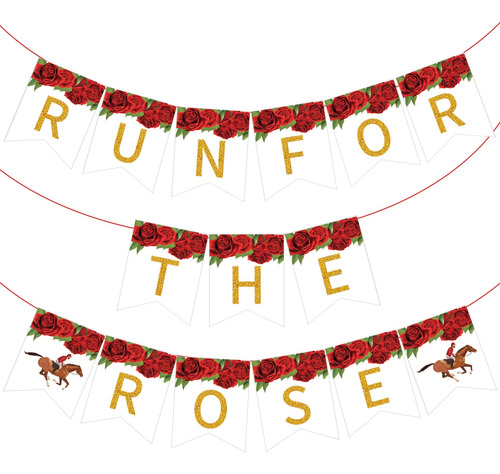 Run For The Rose Banner Kentucky Derby Decoracion Fiesta 