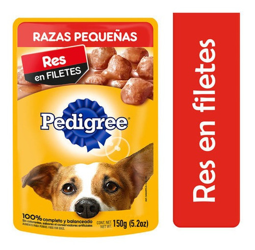 Imagen 1 de 2 de Alimento Pedigree Perro Adulto Raza Pequeña Sobre Carne 150g