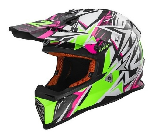 Casco Cross Ls2 Mx 437 Strong Pink Super Liviano! Cts