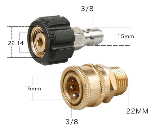 W 3 Conector De Manguera De Lavadora A De 8 Piezas M22