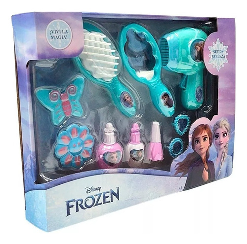 Set Belleza Frozen Secador Peine Espejo Anillos Y Accesorios