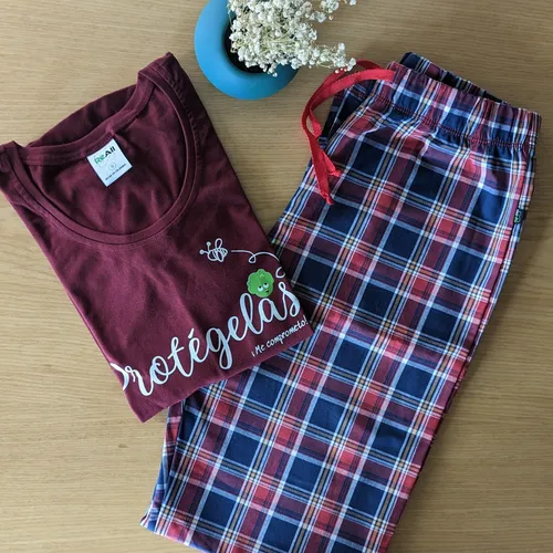 Pijama best sale mujer cuadros
