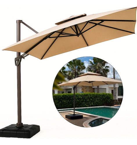 Ombrelone Guarda Sol Roma Premium Reforçado 3 Metros C/ Base