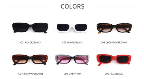 Imagen 8 de 9 de Gafas De Sol Vintage Rectangulares Estilo Retro De Diseñador