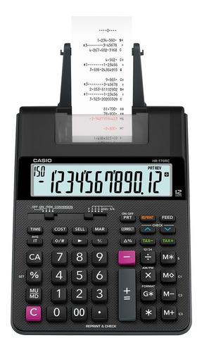 Imagen 1 de 6 de Sumadora Casio Hr-170rc Negra