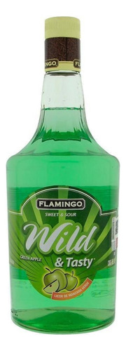Pack De 4 Licor Flamingo Wild & Tasty Manzana Verde 1 L