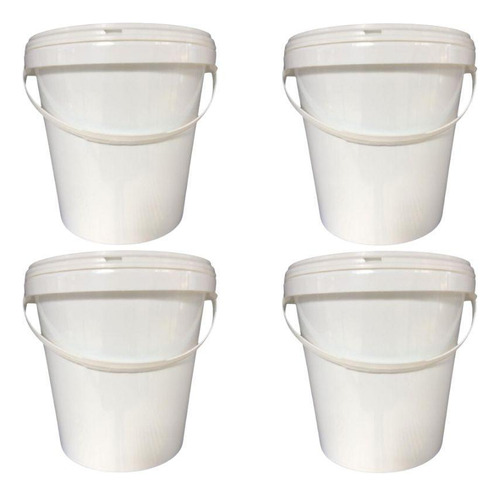 Pote para alimentos Nastripack Balde para armazenar residuos 3.6l com tampa - 4 pçs 6L branco