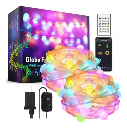 2pzs Smart Luces Navideñas Audioritmico 10m Color Rgbic Ip65 Luces RGB