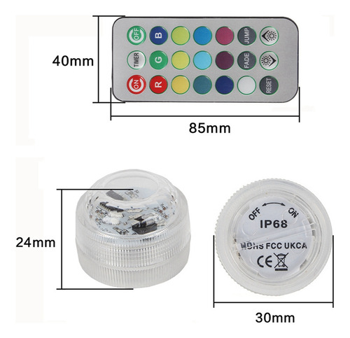 Luz Nocturna Rgb Con Control Remoto Inalámbrico Led Remote C