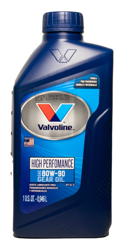 Valvoline Sae 80w90 Para Transmisión / Api Gl-5 / Cuarto