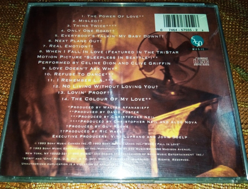 Imagen 3 de 3 de Cd Nuevo, Celine Dion The Colour Of My Love Balada Ingles