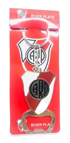 Llavero Hombre River Plate Escudo Rojo Destapador Metal