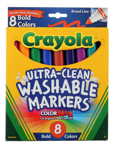 Crayola 58- Marcadores Lavables De Línea Ancha De Colores .