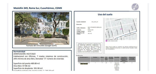 Imagen 4 de 5 de Terreno Venta Roma Sur Cuauhtemoc
